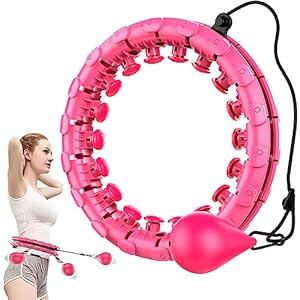 Hoelahoep voor volwassenen en beginners, fitness hoelahoep met zwaartekrachtbal, 24 secties instelbaar, afneembaar, 360° wrap-around-massage-hoelahoep voor fitness, gewichtsverlies