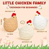 MAGIMUSE Crochet Kit for Beginners, Crochet Starter Kits for Adults Amigurumi Craft Knitting Crochet Animals Kits with Step-by-Step Video Tutorials, 3 Pcs Chicken (40%+ Yarn)