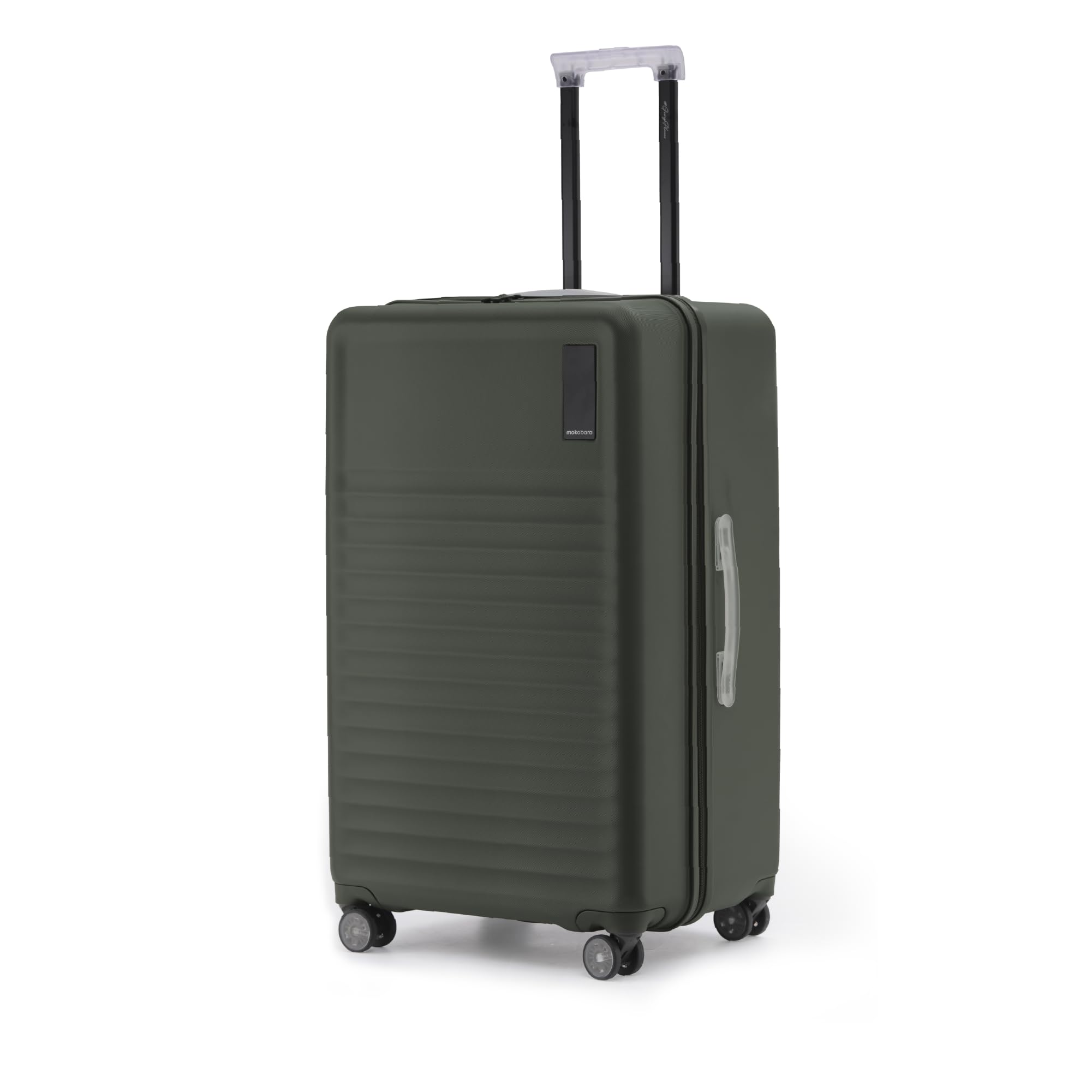 MOKOBARA Aisle Trunk Check-in Large Luggage Trolley Bag-76.5cm(105L),Polycarbonate Hardshell,Frosted Hardware,TSA Lock,YKK Zipper,360° 8 Silent Wheels,Suitcase for 15+ Day Travel,Olive(Homegrown)
