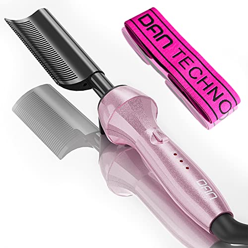 Dan Technology Curved 500-Degree Dual Voltage Electric Hot Comb Hair Straightener and Pressing Comb for Wigs and African American Hair