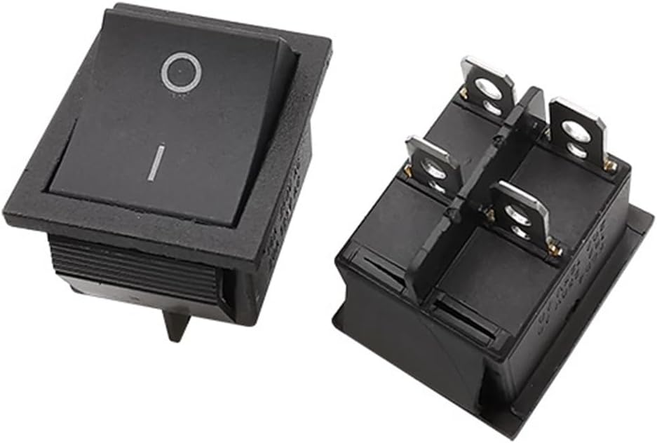 KCD4 25x31mm Rocker Switch 4/6 Pin AC 16A 250V / 20A 125V Device Power Push Button Switches ON/Off Snap-in Boat Rocker Switch(Khaki,1Pcs)