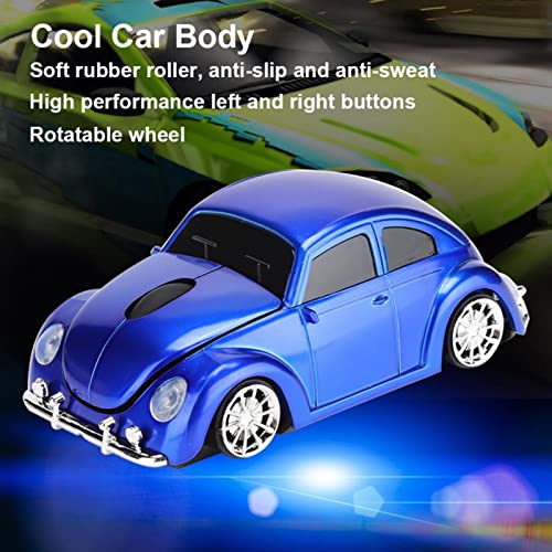 areclern Car Shape Wireless Mouse Ergonomic Portable Optical Silent Mouse with USB Receiver Mice Gaming Accessories for PC Laptop Black