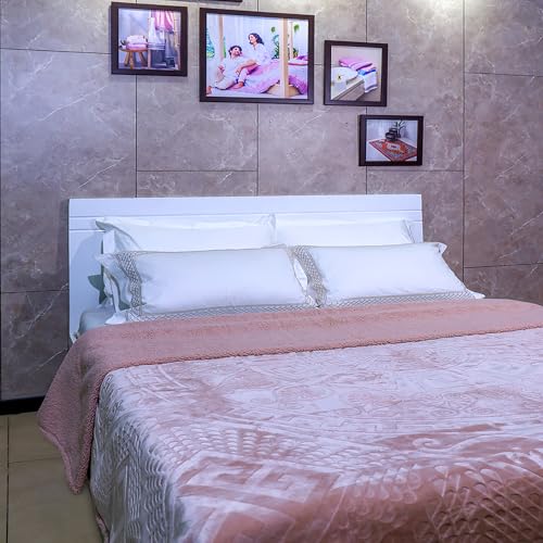 Image of Raymond Home Embossed Mink Blanket with Sherpa Double Bed |3.3 kg Blanket(200cm x 240cm)|Ultrasoft Double Ply Blanket for Winter- Pink