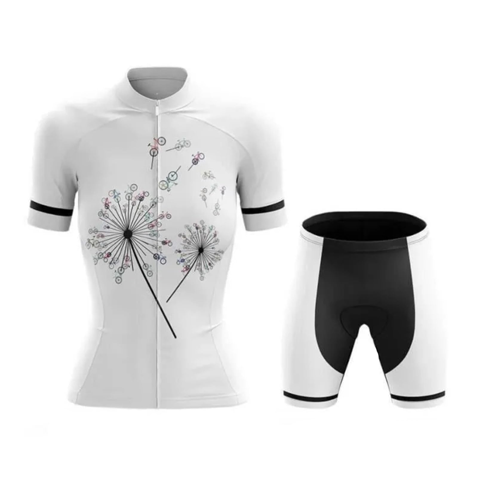KAISUN Maillot Cyclisme Femme Été,Vêtements de Velo Respirant Tenue Cycliste Manche Courte Jerseys et Cuissard À Bretelle 9D Gel Rembourré