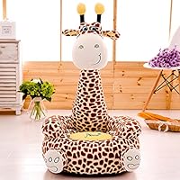 HWOEK Children's Giraffe Shape Sitting Chair, Plush, Brown, Approximately 80 * 50 * 45 cm