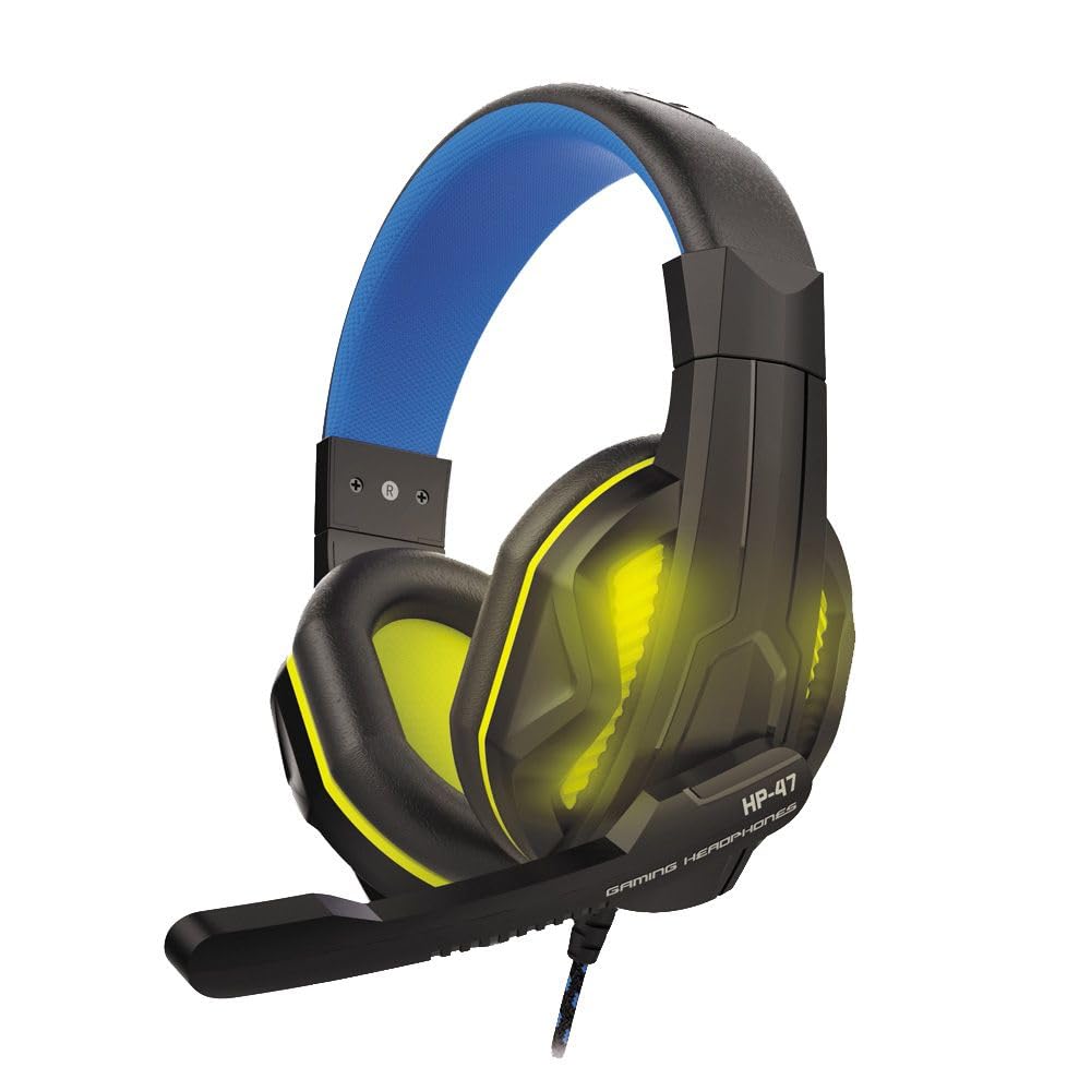 Steelplay HP-47 - Casque Gaming Filaire. Son Stéréo. Micro Rotatif. Commandes de Contrôle. Prise Jack 3.5mm - pour PS4. Switch. Xbox One. PC. Mac. Ordinateur. Edition limitée Hack, LED intégrée Jaune