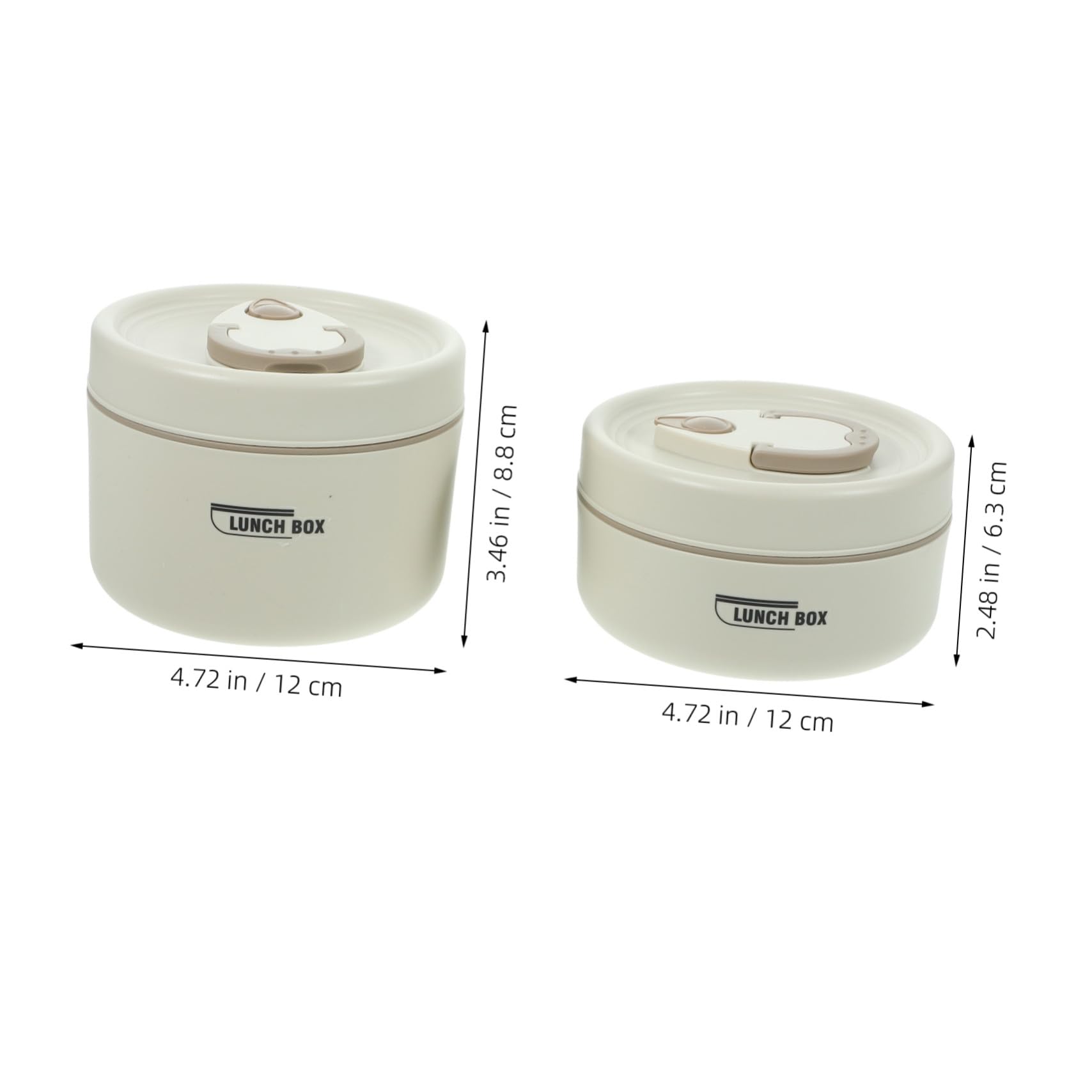 Toyvian Bento Box in Acciaio Inossidabile 600ml con Coperchio Beige | Capacità 440ml, Struttura Isotermica Riutilizzabile, Manico Integrato, Formato per Pasto Singolo