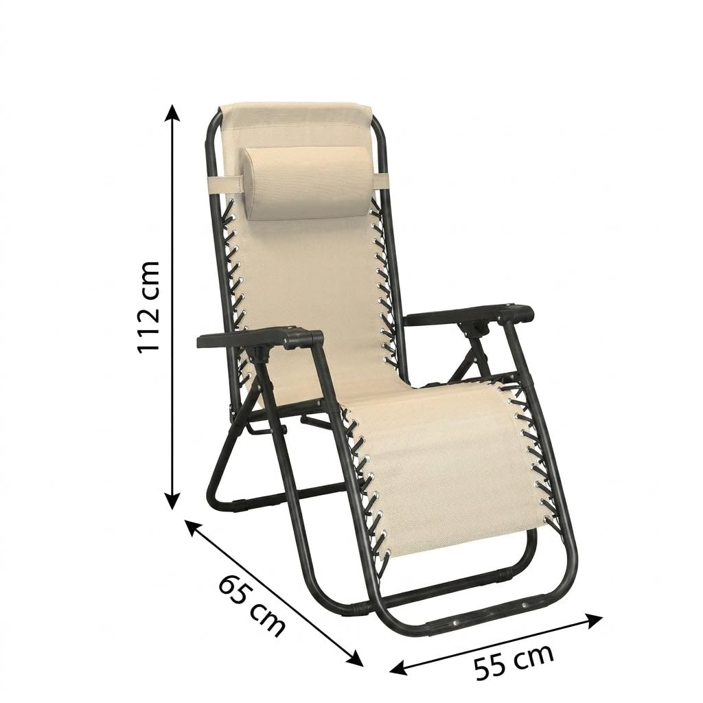 HEMAX Sdraio Zero Gravity Lettino Prendisole Regolabile Sedia – grigio