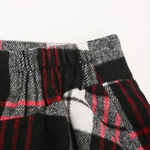 Image of IDEALSANXUN Women's Fall Winter High Waisted Wool Plaid A-line Long Skirt