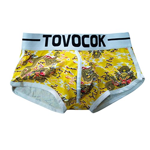 Lenfesh Sous-vêtements imprimés - respirant et confortable Sexy Boxer Hommes - Hommes MéMoires (M, A)