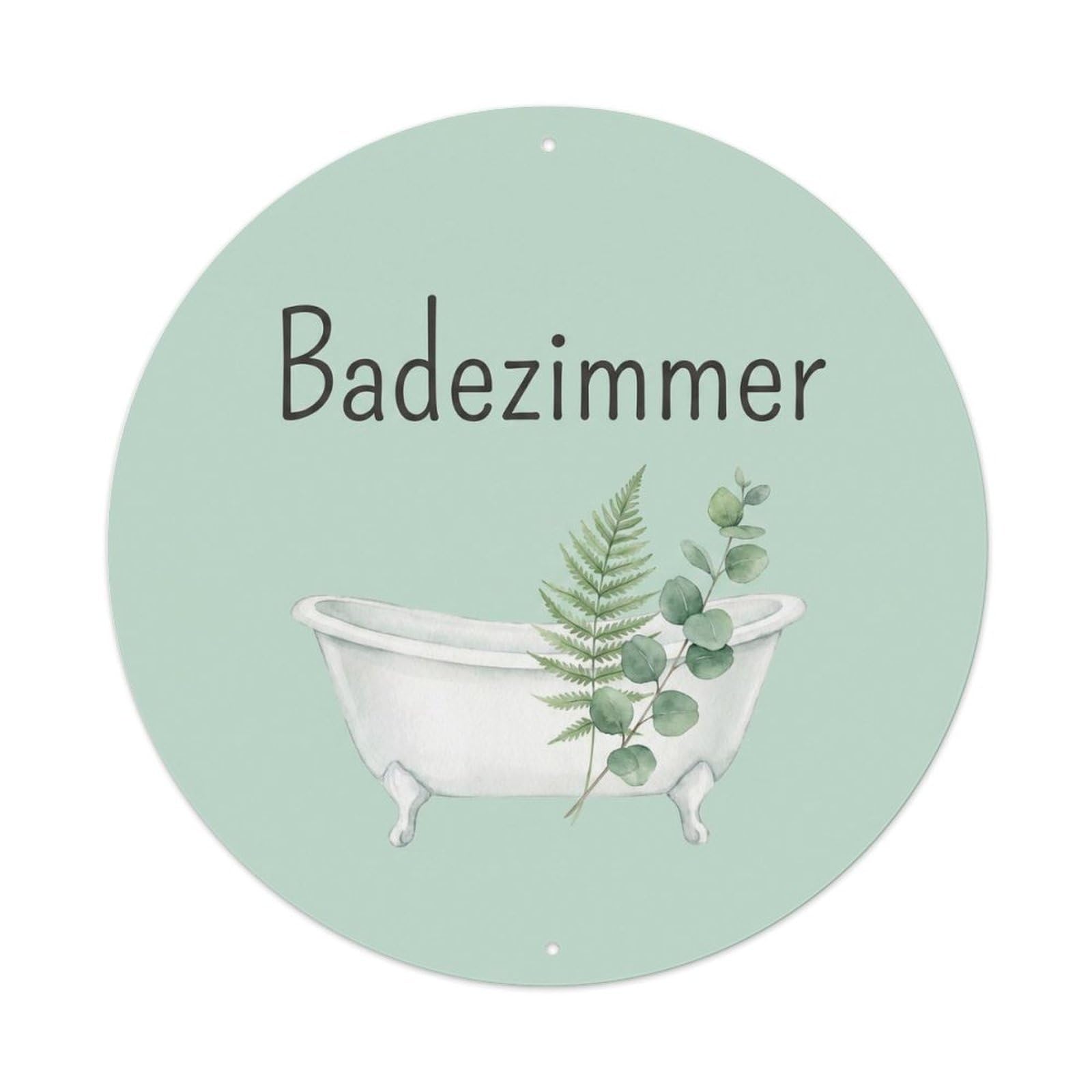 Badezimmer Botanical Relaxing Bathroom Wall Vintage Metal Tin Sign Plaque Wall Decor for Cafe, Club, Garden Round Metal Poster 8x8Inch