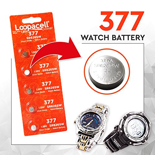 LOOPACELL 377/376 / SR626W / SR626SW Silver Oxide 100 Pilas miniatura 2