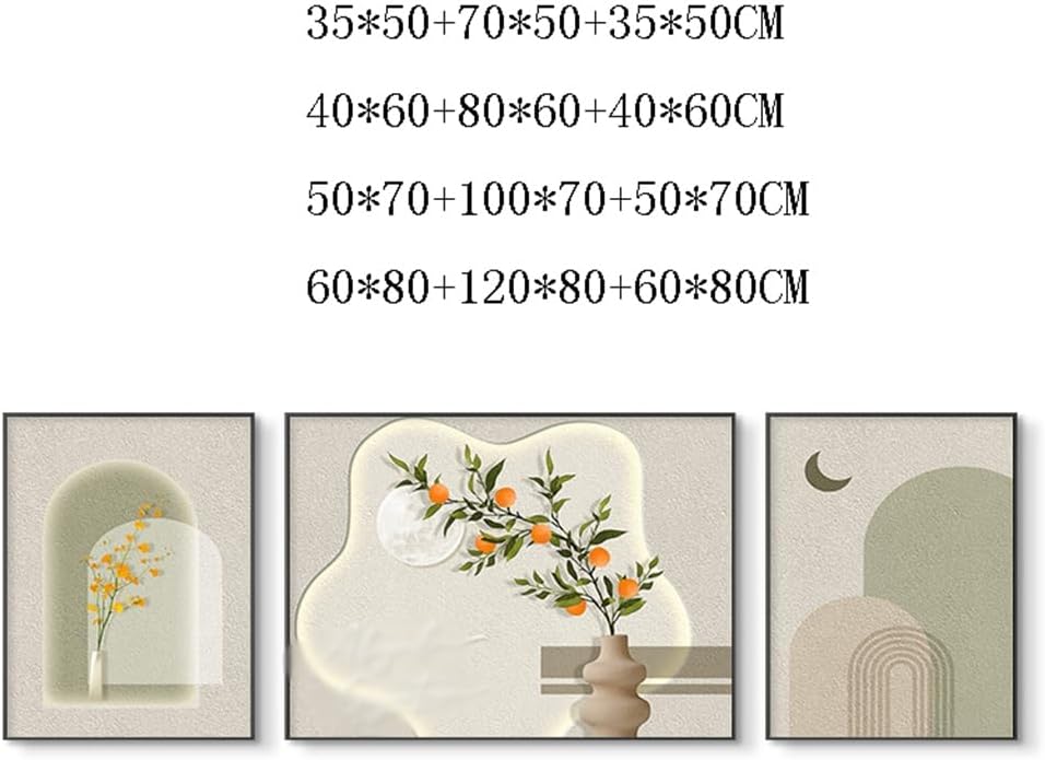 YNBJIL Living Room Decoration Painting Background Wall Hanging Painting Triptych Mural(X-Large)