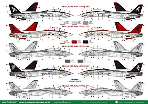 Amazon | DXMデカール DXM-51-3203 1/32 アメリカ海軍 F-14A/B/D VF