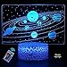 Creativo 3D Planeta Estrella Luz de Noche Control Remoto 16 Colores que Cambian USB Poder Touch Switch Ilusión óptica Decor Lámpara LED Mesa Lámpara Niños Juguetes Cumpleaños Navidad Regalo