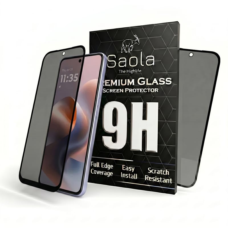 Image of Saola Ultra Privacy Tempered Glass For Motorola G86 Power 5G (PACK OF 1) with Free Installation Kit. Full screen Coverage. Free Replacement If Received Damaged - 6.67 inch