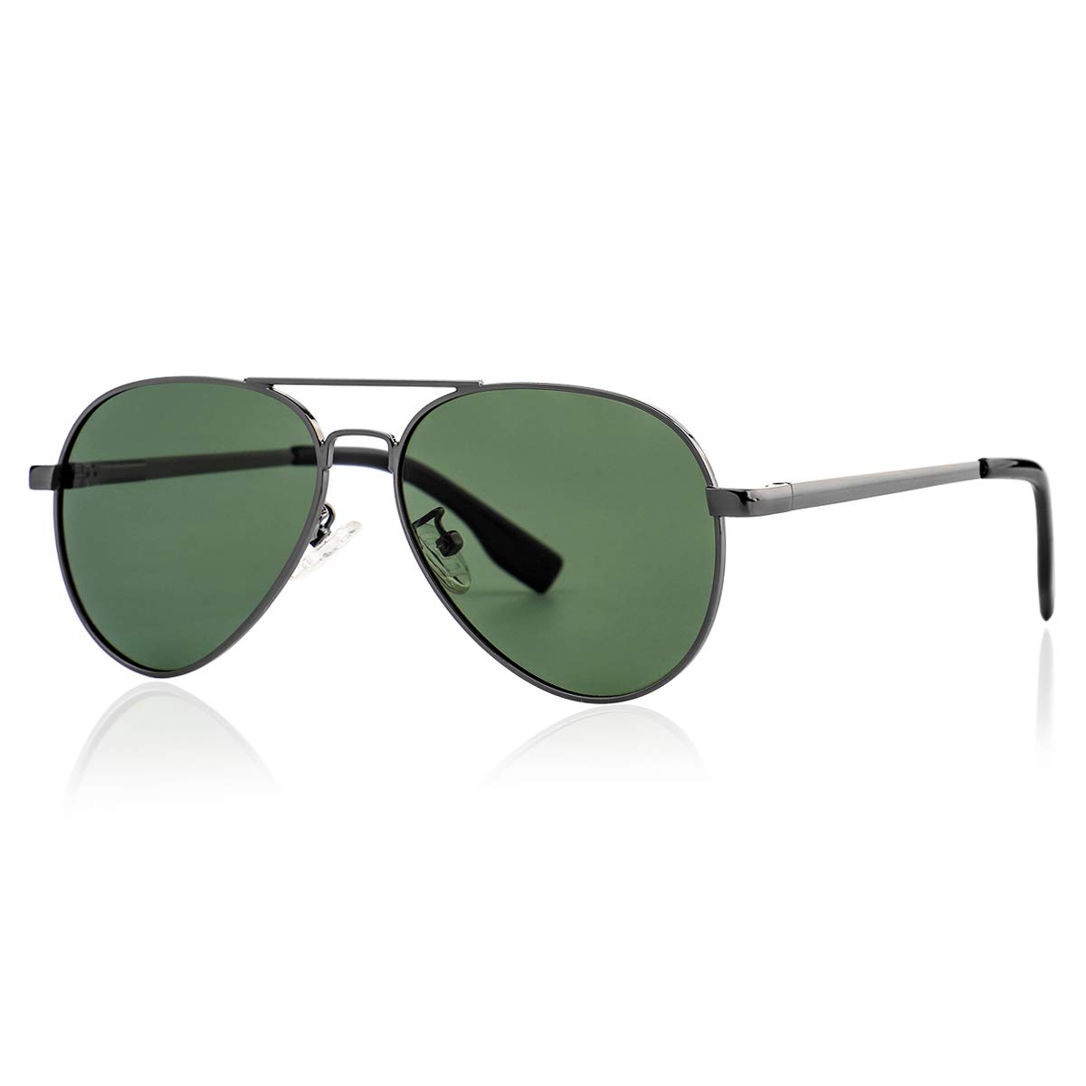 Gleyemor Gafas de sol polarizadas estilo aviador para cara pequeña para mujeres y hombres, 52 mm, aviadores pequeños, 100 % protección UV, plomizo (Gunmetal/G15), Small Size - 52 Millimeters