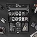 BEWISHOME Watch Box for Men, 12-Slot Watch Case with Drawer, 2-Layer Mens Jewelry Box with Large Glass Lid, Watch Display Case Watch Holder Organizer Watch Storage for Men Women Black, SSH02L