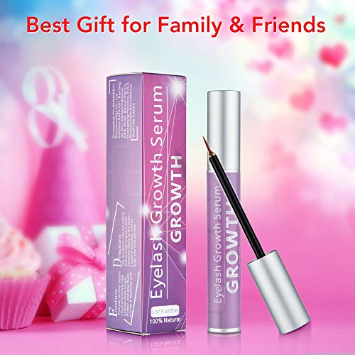 Eyelash Growth Serum, Lash Enhancers & Primers for Eyelash and Eyebrow, Rapid Growing Conditioner Treatment for Thicker, Stronger Lashes and Brow -5ml (Pink)