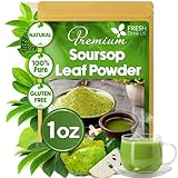 FRESHDRINKUS, Premium 1oz Soursop Leaf Powder, 100% Natural & Pure from Soursop Leaves, Wildcrafted, Graviola Powder, Hoja Guanabana, No Sugar, No Gluten, Vegan