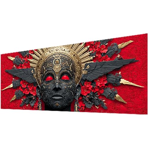 Broderie diamant portrait abstrait 5D | Kit complet strass carrés 35x80cm