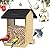 iBorn Bird Feeders for Outdoors,Bird Feeder with Weatherproof Metal Roof & 8 Drain Holes,Fully Detachable Birdfeeder Design,Easy Clean & Refill,Chew-Proof PC Windows,3.2 Lbs Capacity,Black Roof