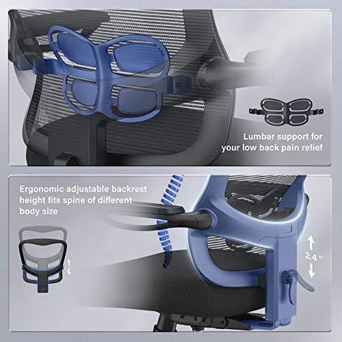 Staynow Ergonomic Office Desk Chair - Mesh Office Chair With Flip Up Arms & Adjustable Back Height - Comfortable Computer Task Chairs With Lumbar Support For Small Spaces #TOP1