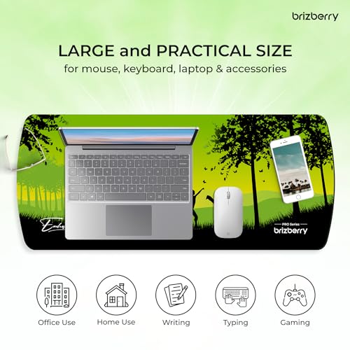 Image of Brizberry Extended Mouse Pad, Large Premium Desk Mat Anti Skid Rubber Base for Desktop Laptop PC Office Gaming 740 X 310 X 3 mm (DM Design 7)