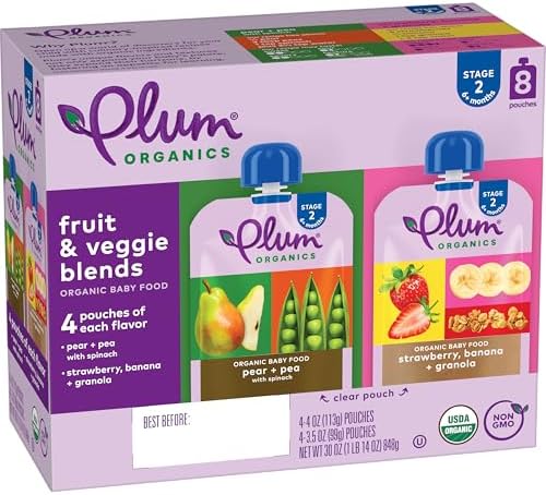 Plum Organics Variety Pack, 6+ Months Baby Food Pouches