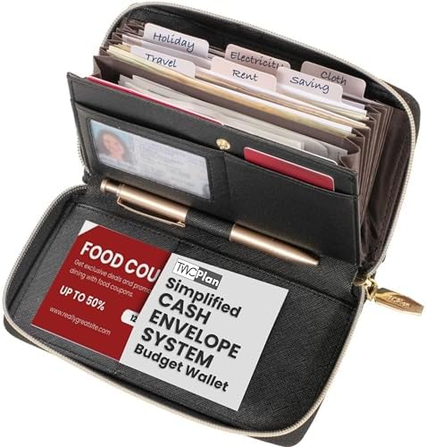 Simplified Cash Envelopes System Budgeting Wallet-NO Envelope & B...