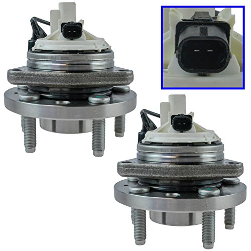Image of TRQ Front and Rear Wheel Bearing and Hub Assembly Set 2 Piece Compatible with 2006-2008 Pontiac Solstice with 4 Wheel ABS Brakes 2009 Solstice 2007-2010 Saturn Sky