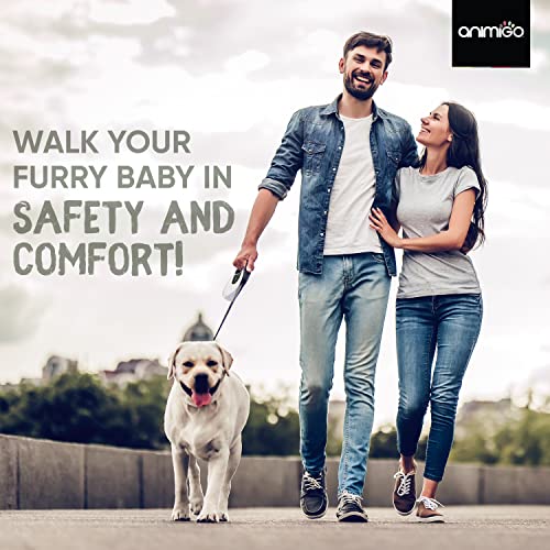 360° Tangle-proof Retractable Dog Lead - With 15 Poo Bags, Food Bowl & Dispenser - 5m/16ft Heavy Duty, Nylon, Anti Chew Dog Lead - Anti-slip Handle, One-touch Lock & Release, Extendable Dog Lead - Image 7