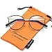 Amomoma Retro Round Women Eyeglasses Eyewear Optical Frame Clear Glasses AM5005 With Black Frame/Gold Temple