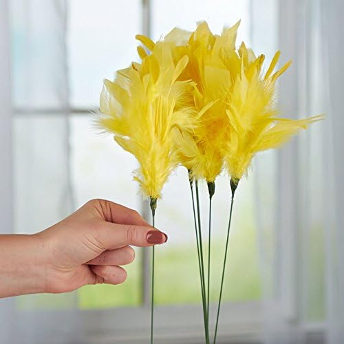 Factory Direct Craft Pack of 18 Mardi Gras Dyed Fluffy Natural Feather Picks for Decorating Mardi Gras Centerpieces, and More (Size: 14" L)