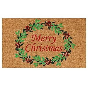 callowaymills 101941729 Christmas Wreath Doormat 17 x 29 x 060 Multicolor