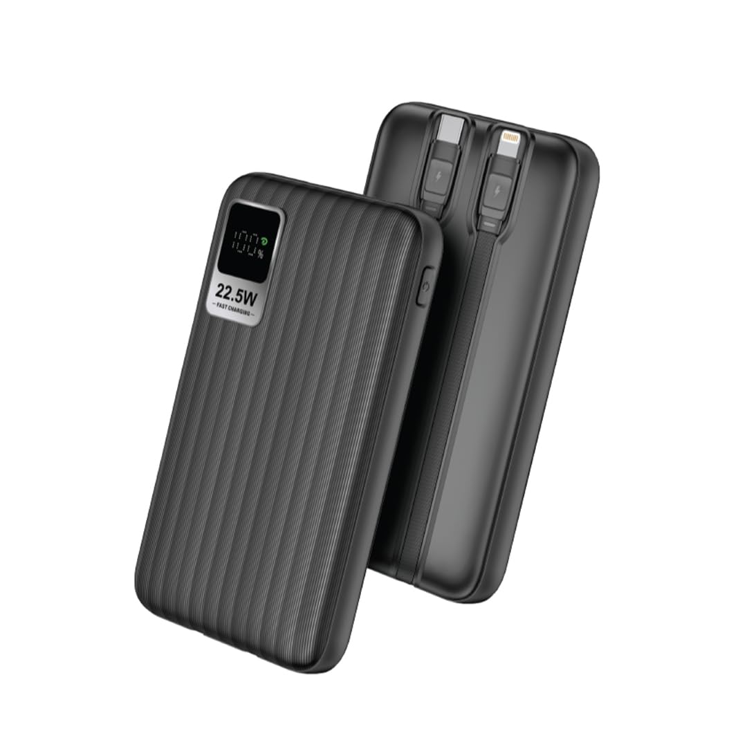 Neopack PowerLoop 10000 mAh Power Bank with LED Display, Smart Chipset, 22.5W Fast Charging PD |Portable Charger Compatible with iPhone, Samsung, Google Pixel, Xiaomi, Motorola, Tab and More (Black)-image-20