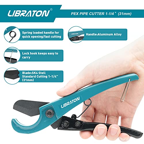 Libraton Plastic Pipe Cutter 0-31mm, PVC Cutting Tool for PEX Thin PVC, PPR Plastic Hoses, Hose Cutter - Image 2