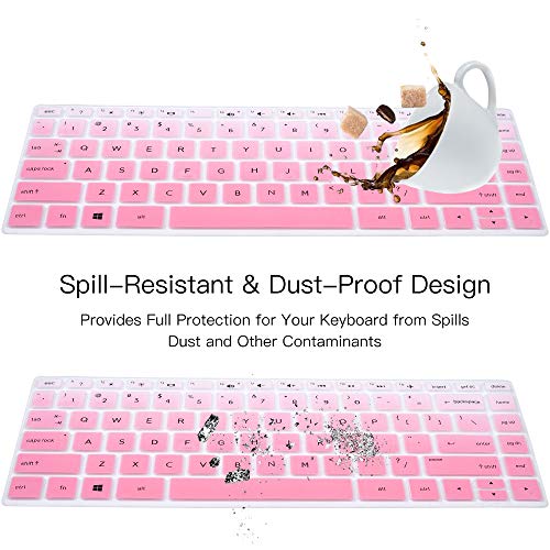 Keyboard Cover For 2020 2021 Hp Pavilion 14" Laptop 14T 14Z 14-Cf 14-Dk 14-Dq 14-Fq Series 14-Cf0006Dx/Cf0012Dx 14-Dk0002Dx 14-Dq0011Dx/Dq1037Wm/Dq1089Wm 14-Fq0040Nr/Fq0050Nr Keyboard Skin, Ombre Pink #TOP4