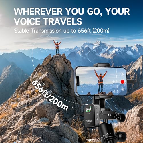 SYNCO G2(A2) Wireless Lavalier Microphone for iPhone/Android/Tablet/Camera/DSLR, with Noise Cancellation Dual TX & RX System 200m Range for Video Recording Vlogging YouTube Streaming by SYNCO - Image 6