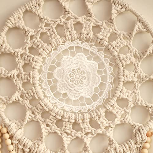 Nice Dream Macrame Dream Catchers For Bedroom Adult Dream Catcher Wall Decor Large Boho Wall Hanging With 5 Woven Leaves Wood Beads Tassels Home Decoration Ornament Craft Gift #TOP2