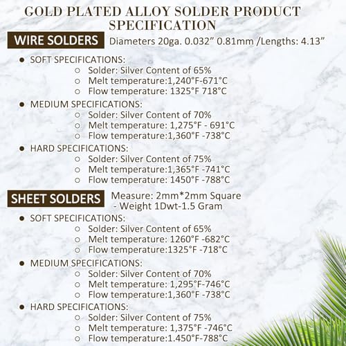 Image of Sadnyy 165 Pcs 1.5 Grams /0.96DWT Gilded Alloy Solder Chips 2 x 2 mm | 3 Pcs Soft Medium Hard Solder Wires, Ultra Tiny Medium Density Precut Chips Easy Welding for Jewelry Making (E, M, H)