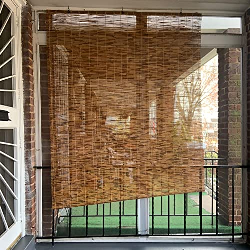 Matchstick Roll-Up Shade Translucent Bamboo Roller Blinds For Window Protection Privacy Natural Reed Curtains Bamboo Roman Shades 36 X 68 Inches 46 X 72 Inches (Color : Cocoa, Size : 36(W) X 64(H) I #TOP4