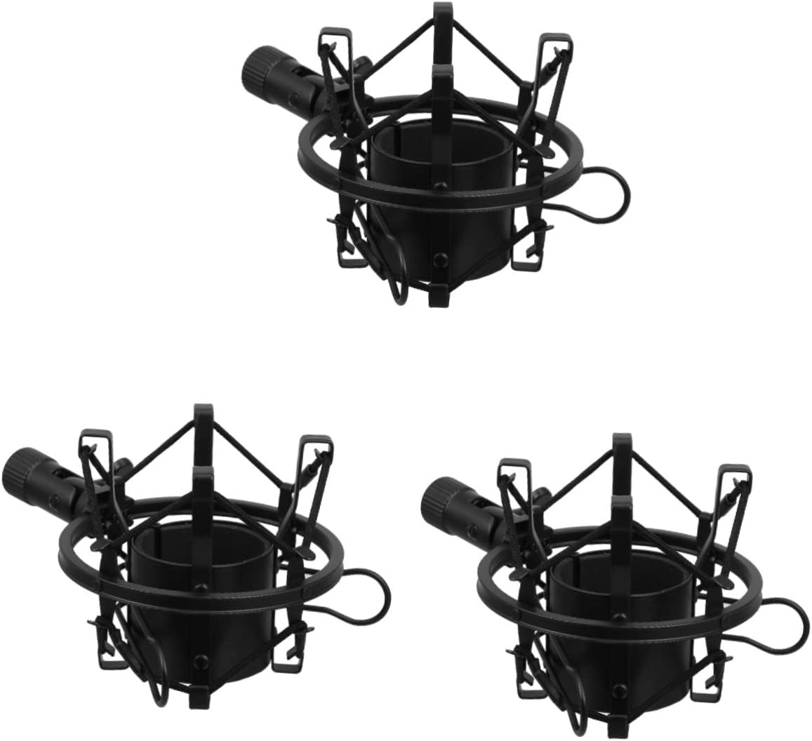 TiStm for Black Universal Suspension Mm Mm- Studios Metal and Spider Clip Shockmount Alloy Radio Microphone Recording Rack Anti Voice Holder Around Mic Anti-Vibration Stand Mount Stands (Color : Blac