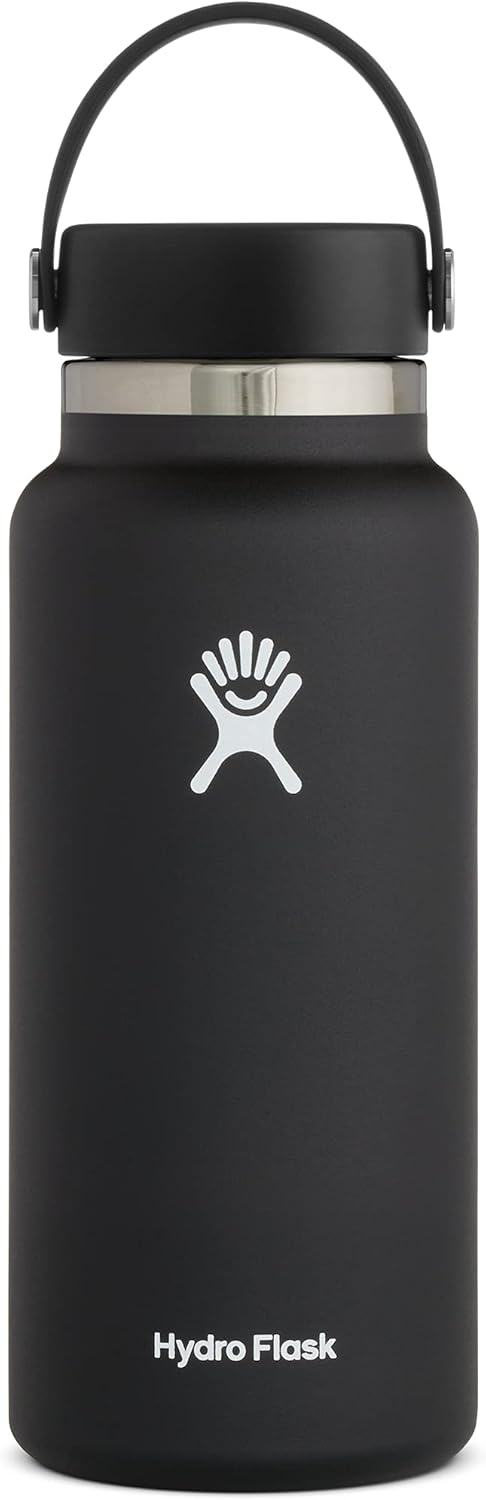 Hydro Flask 32 oz. Water Bottle - Stainless Steel, Reusable, Vacuum Insulated- Wide Mouth with Leak Proof Flex Cap : Clothing, Shoes & Jewelry
