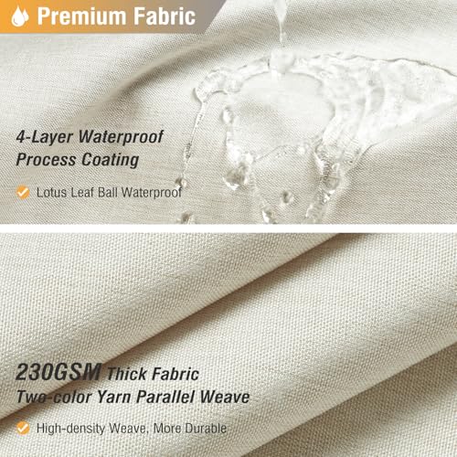 BTTN Linen Textured Waterproof Fabric Shower Curtain, 60x84, Light Cream by BTTN - Used condition - Image 4