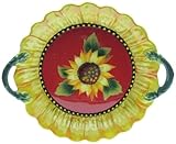 Certified International Sun Blossom 3-D Round Bowl with Handles, 14-Inch by 12-Inch