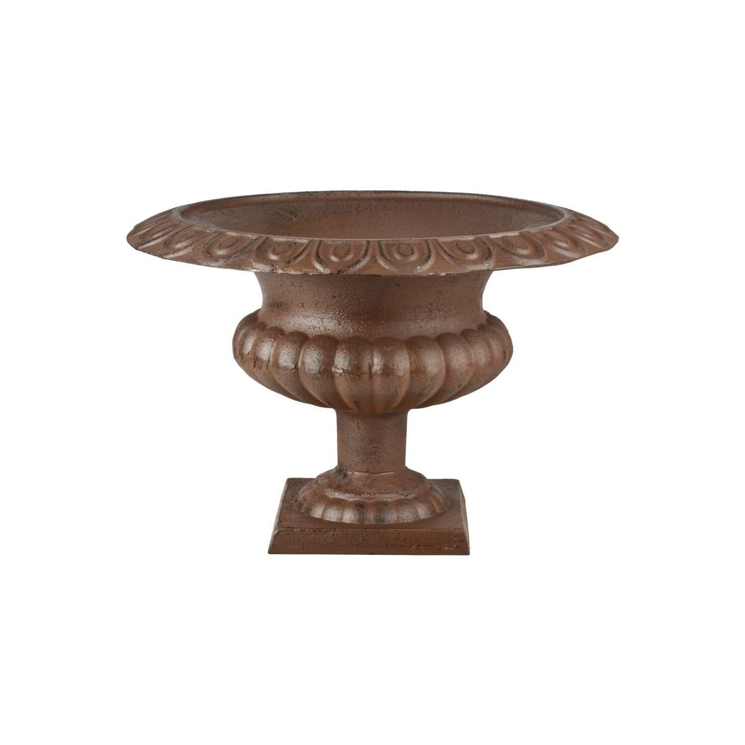 Pot de fleurs urne en fonte marron Esschert Design pour jardin vintage