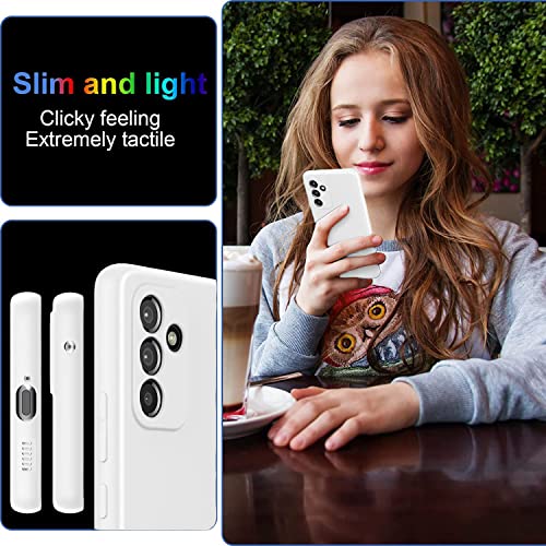 Image of DIZORO Liquid Silicone Case with Microfiber Cushioning Compatible for Samsung M52 5G Shockproof Slim Back Cover, Gel Rubber Full Body Protection (White)