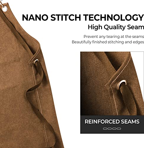 Carrotez Chef Apron, Waterdrop Resistant Cotton Canvas Cross Back Adjustable Apron, M-Xxl #TOP1