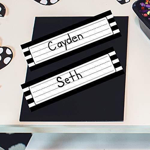 Schoolgirl Style - Simply Stylish | Black & White Stripe Nameplates image 4